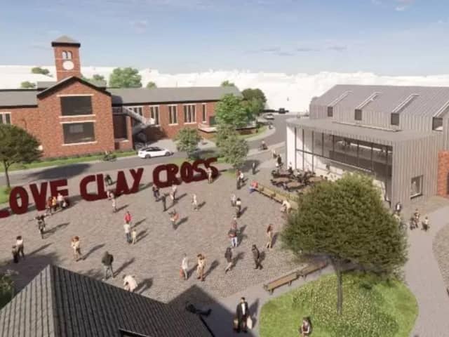 Artist'S Impression Of The Possible Clay Cross Town Centre Regeneration Scheme Over Town Square