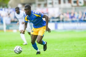 Michael Gyasi in action for King's Lynn Town. Picture: Ian Burt.
