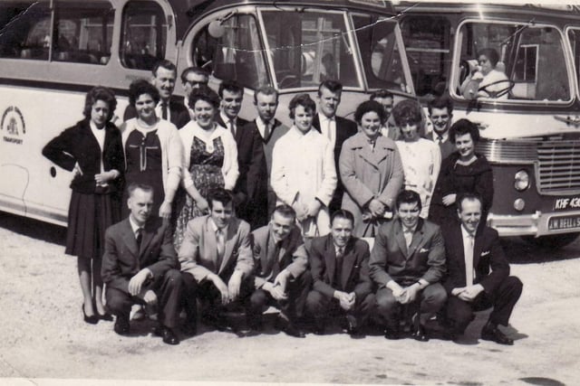 This photo from our archives simply says Chesterfield Corporation Transport. Were they employees from the transport company,  smartly-dressed workmates from another business going on a trip and what year was the photo taken?
