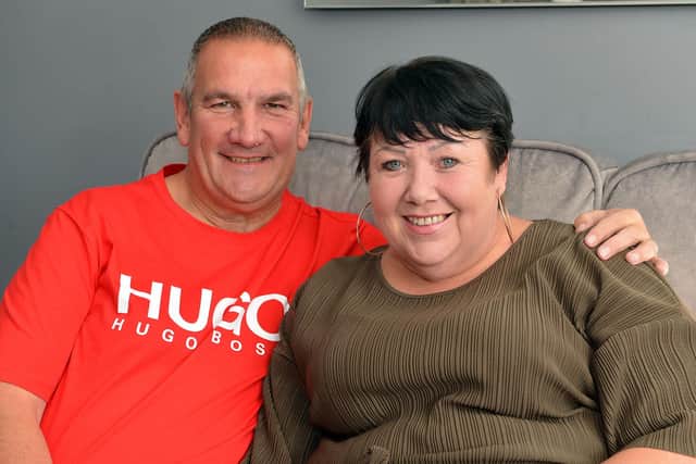 Holmewood couple Tony Richardson and Helen Bown are set to get married after a whirlwind lockdown romance. Picture by Brian Eyre.