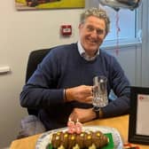 Managing Director, Peter Botham, celebrating Shed's 20-year anniversary.