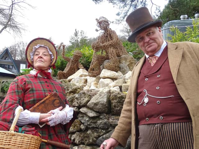 Living history actors in the roles of Benjamin Bryan and Abigail Brassington at the Heights of Abraham, Matlock Bath.
