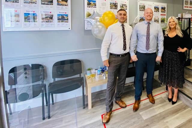 Renshaw Estates staff, from left, sales manager Callum Rowland, managing director and valuer Rick Barson, and lettings negotiator Stevie Fisher.