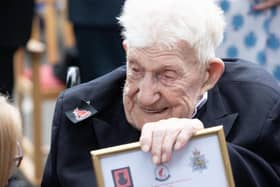 Donald Rose, 109, the UK's oldest surviving WW2 veteran was honoured today with a flying visit from Spitfire
