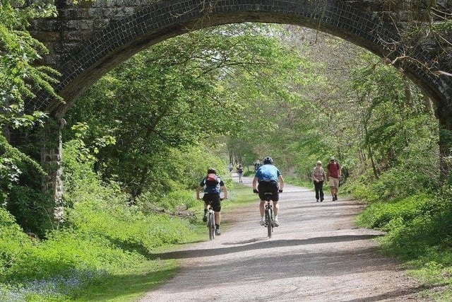 A bike ride along the picturesque traffic-free Monsal Trail is a good workout for your dad and his family.