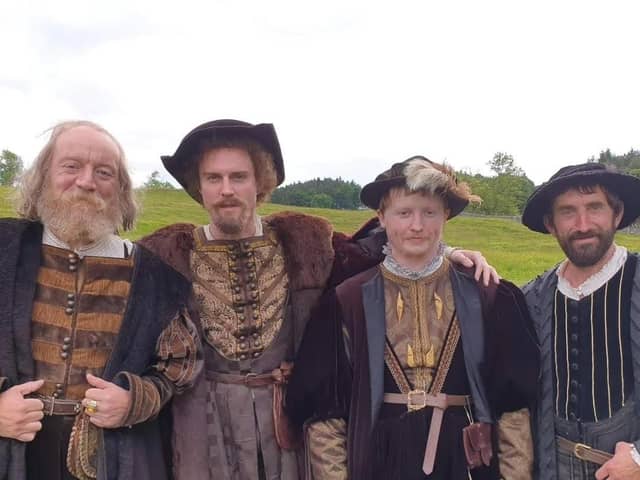 James Slater,  Frank Howell, Joseph Grant and Richard Taylor on the set of Firebrand. Pic submitted