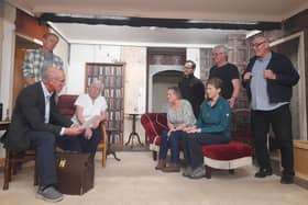 Tupton Chapel Players present Wanted - One Body at the village's Methodist Church from November 28 to December 2. Pictured is the cast in rehearsal - seated: Andrew Bradley, Sally Mason, Kathryn Hardy and Jo Bissell; standing: Andrew Dennis, Alex Bradley, Barry Johnson, Richard Leivers. Missing from photo is Ann Walters.