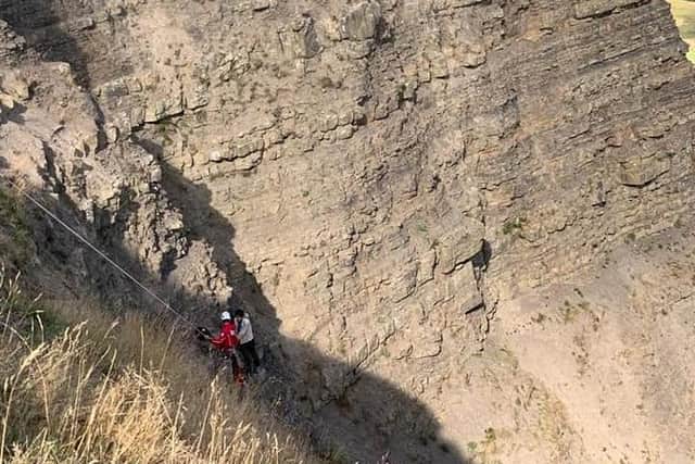 Edale Mountain Rescue Team were called to aid the climber who had become stuck on a crag in the Peak District (picture: Edale Mountain Rescue Team)