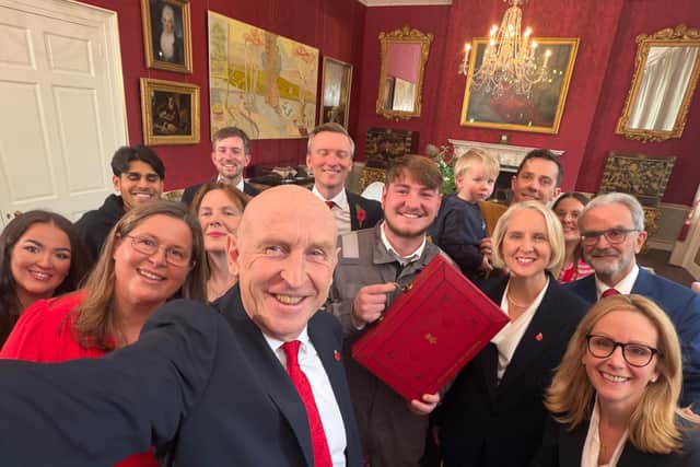 Chancellor John Healey was joined by East Midlands Mayor Claire Ward at budget announcement.