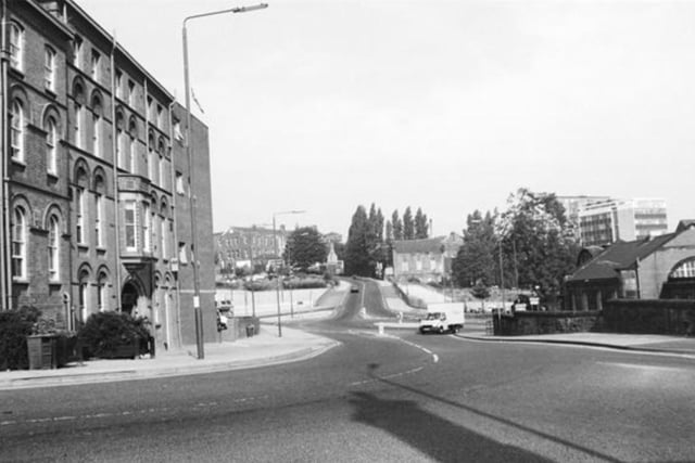 This photo shows the hotel with Chesterfield College in the background, in 1991