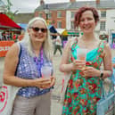 Rachel Broughton, Laura Jo Owen and Jane Taylor enjoy a refreshing drink at Chesterfield Peddler market.