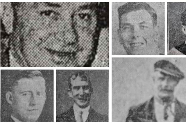 Pictured are six men who died in disasters at Marham Colliery. Top row left to right: Clifford Brooks, William Pickering, Rowe Kirk; bottom row left to right: Frank Jones, Joseph Hibbard and Fred Taylor.
