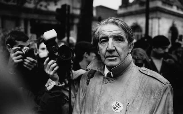 British labour politician Dennis Skinner at a demonstration in London in support of the miners, October 1992. (Photo by Steve Eason/Hulton Archive/Getty Images)