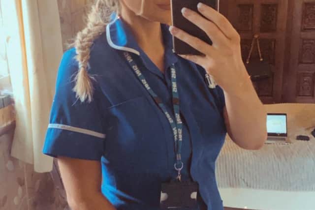 Emily Spence is calling for a change to the NHS maternity pay policy which means she will miss out as she has worked with the health service just shy of a year