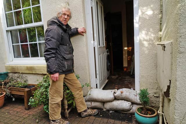Matlock Bath resident Peter Keeble is angered as his house has been flooded due to recent rain from Storm Franklin