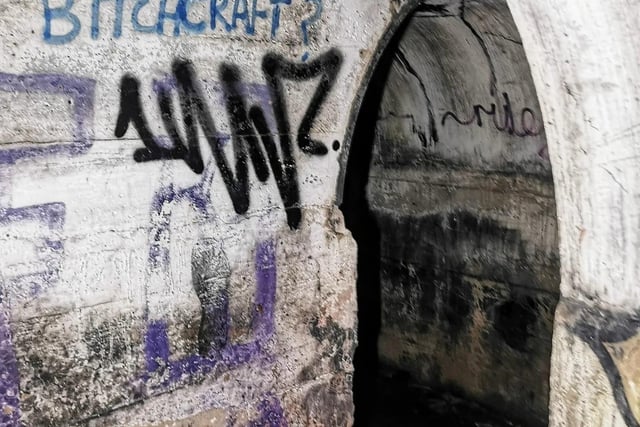 The tunnels are now covered in graffiti.