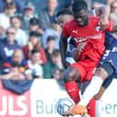 Kabongo Tshimanga pictured in action for Chesterfield against Southend. Image: GRAHAM WHITBY BOOT/SUFC