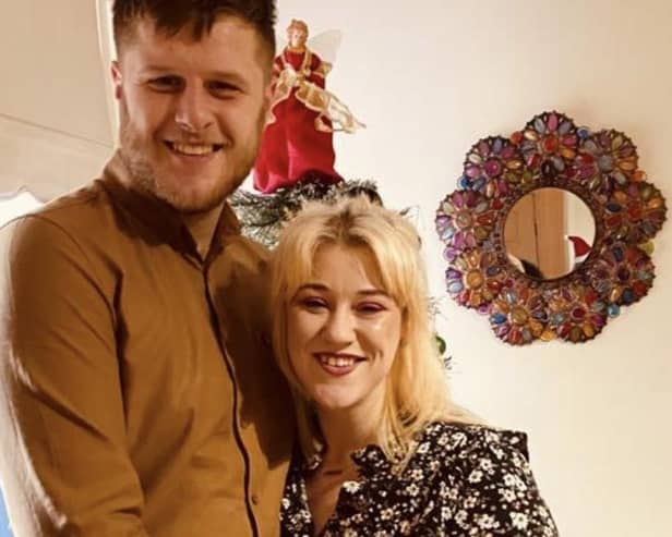 Jess Hodgkinson with fiance Jack Knowles