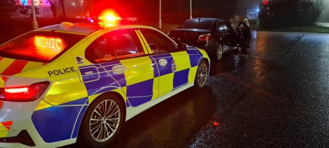 The BMW driver was found to have no insurance and only a provisional licence (Picture: Derbyshire RPU)
