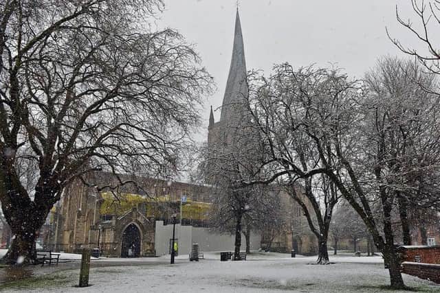 Sleet and snow is predicted to come down over Chesterfield this evening.
