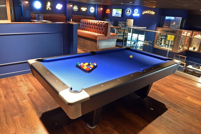 There's a pool table, too.