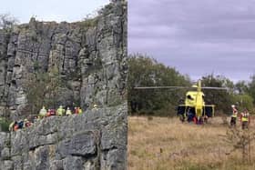 Edale Mountain Rescue was called to assist a climber, who had taken a 10 metre fall in the Horseshoe Quarry area of Stoney Middleton.  Despite wearing a helmet,  the climber sustained a serious head injury.