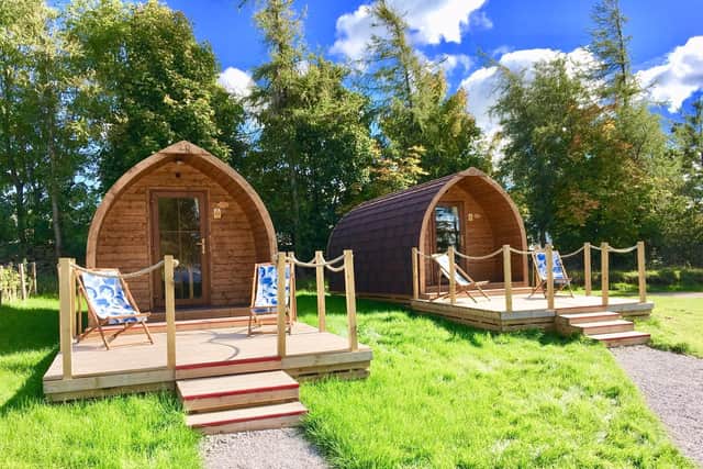 Glamping pods at Longnor Wood Holiday Park near Buxton which has been named as a finalist in the Peak District, Derbyshire and Derby Tourism Awards