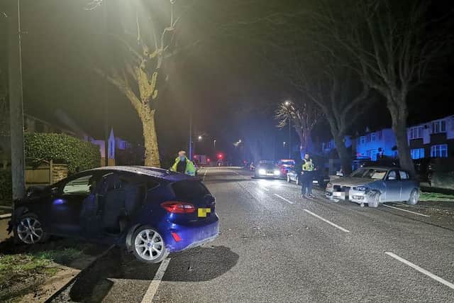 The scene of the crash in Walton Road, Chesterfield.
