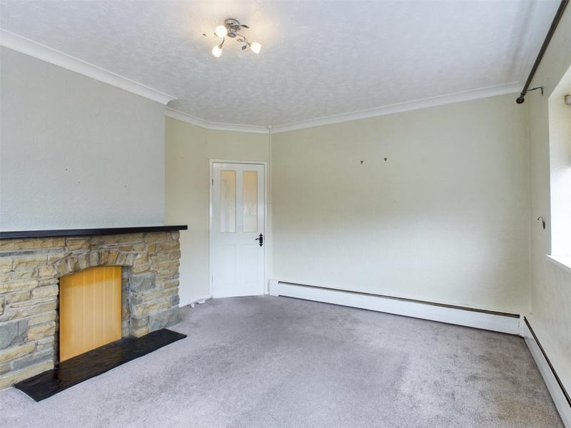 Lounge with feature fireplace