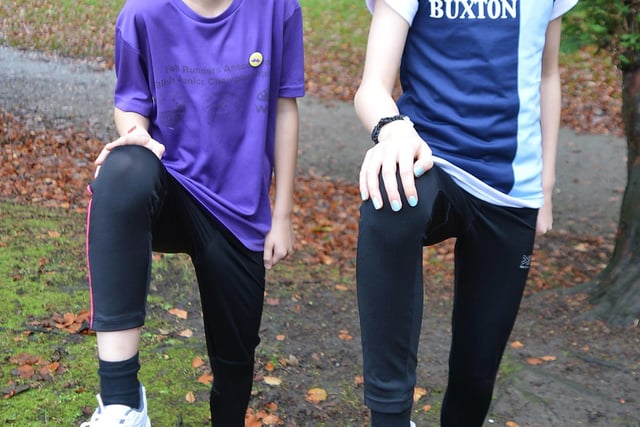 Heather and Lauren Wilshaw get into the spirit of things during a previous Buxton Athletic Club Movember Race event.