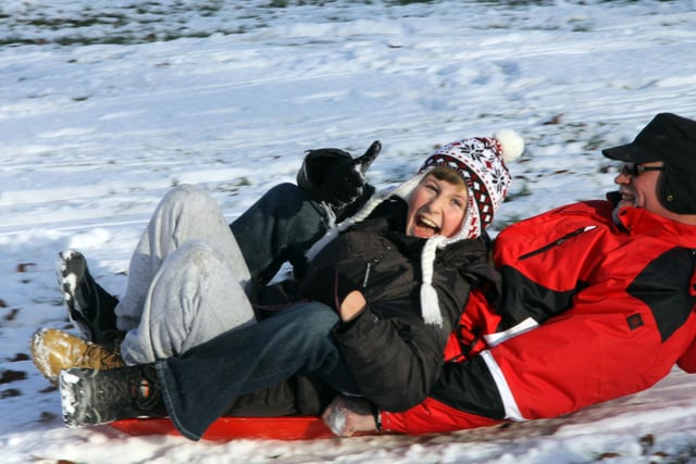 Fun in the Snow in Tapton Park in December 2010