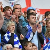Chesterfield fans pictured at Wembley. Image: Tina Jenner.