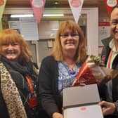 From left, Post Office area manager Rachel Bailey, Winster postmistress Carolyn Ludlam and regional manager Tony Sanghera.