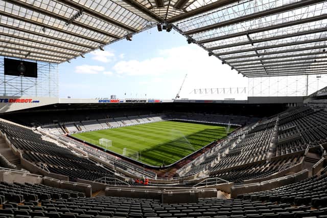 NEWCASTLE UPON TYNE, ENGLAND - AUGUST 28: A general view inside the stadium prior to the Premier League match between Newcastle United  and  Southampton at St. James Park on August 28, 2021 in Newcastle upon Tyne, England. (Photo by George Wood/Getty Images)