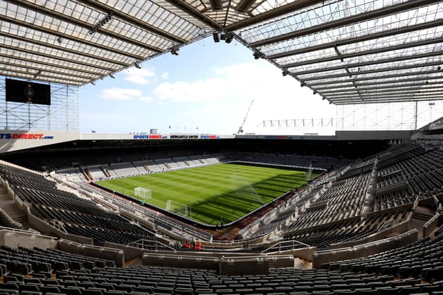 NEWCASTLE UPON TYNE, ENGLAND - AUGUST 28: A general view inside the stadium prior to the Premier League match between Newcastle United and Southampton at St. James Park on August 28, 2021 in Newcastle upon Tyne, England. (Photo by George Wood/Getty Images)