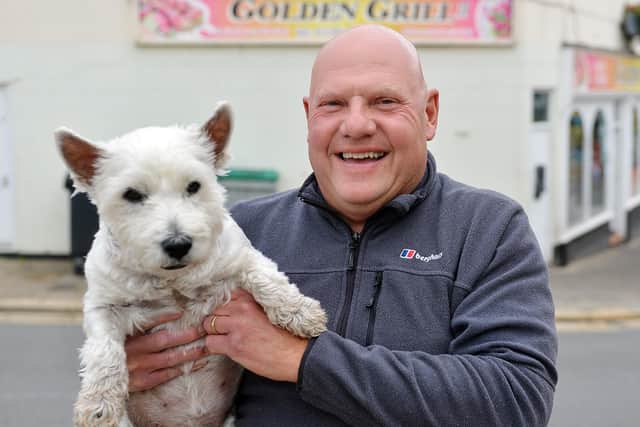 Paul Whallett with his 10-year-old pooch Charlie.