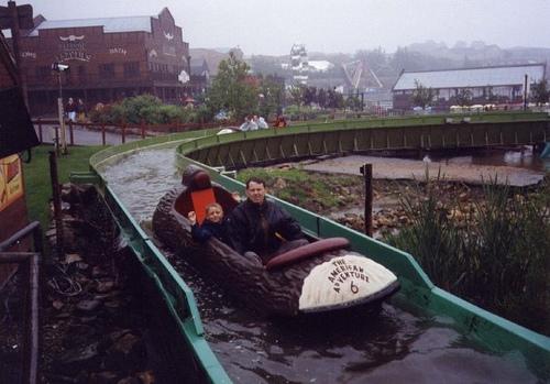 Whatever the weather, the log flume was always a popular ride.