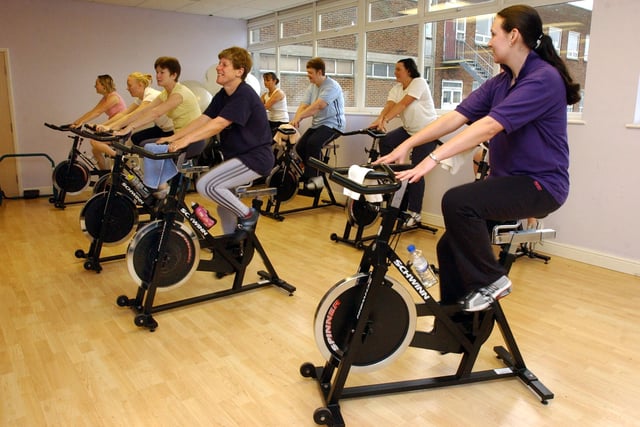 A spinning class at Brambles gym 15 years ago. Remember it?