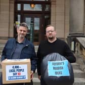 High Peak MP Jon Pearce, Left, And High Peak Borough Cllr Damien Greenhalgh Submitted A Petition To Derbyshire County Council Against Its Money Saving Plan To Close Glossop Waste Tip.
