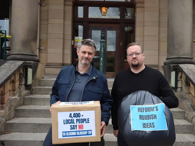 High Peak MP Jon Pearce, Left, And High Peak Borough Cllr Damien Greenhalgh Submitted A Petition To Derbyshire County Council Against Its Money Saving Plan To Close Glossop Waste Tip.