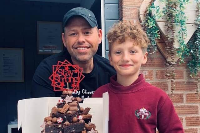 Daniel Armstrong, who runs Totally Cheesecake & Bakes, has made unique brownies for Leeson after he heard that his mum suddenly passed away.