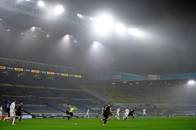Leeds United at Elland Road. (Photo by OLI SCARFF/POOL/AFP via Getty Images)