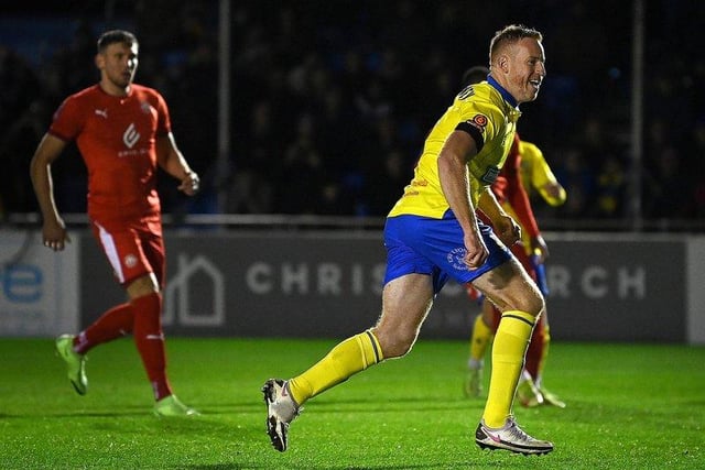 Experienced Adam Rooney in action for Solihull Moors.