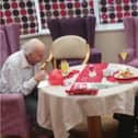 Jack and Pam Swain tuck into their Valentine's Day meal.