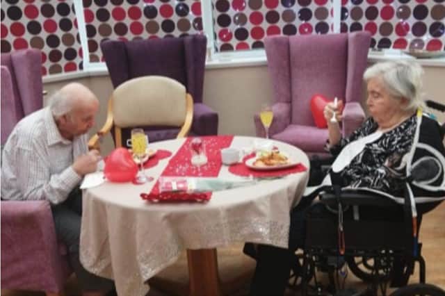 Jack and Pam Swain tuck into their Valentine's Day meal.