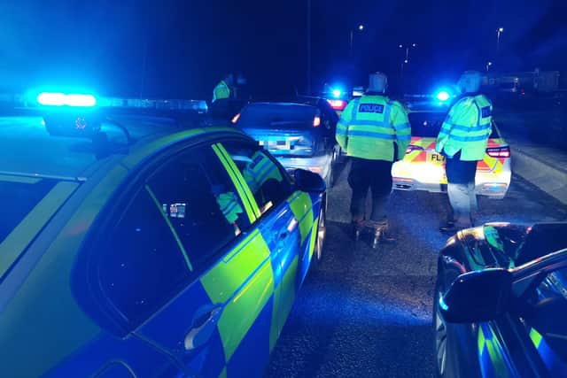 Derbyshire Roads Policing Unit fined four Leeds residents who travelled to the county while doing a 'tour' of motorway services.