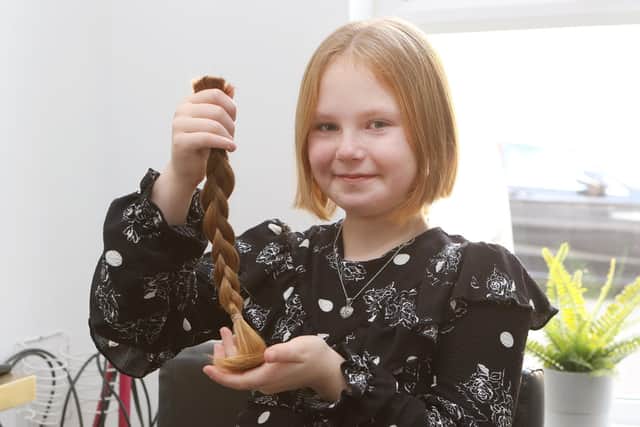 Chesterfield schoolgirl Evalyn Lowe has undergone a big chop for the Little Princess Trust.