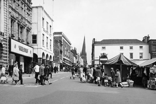 High Street and the Market Place, Chesterfield, 1966