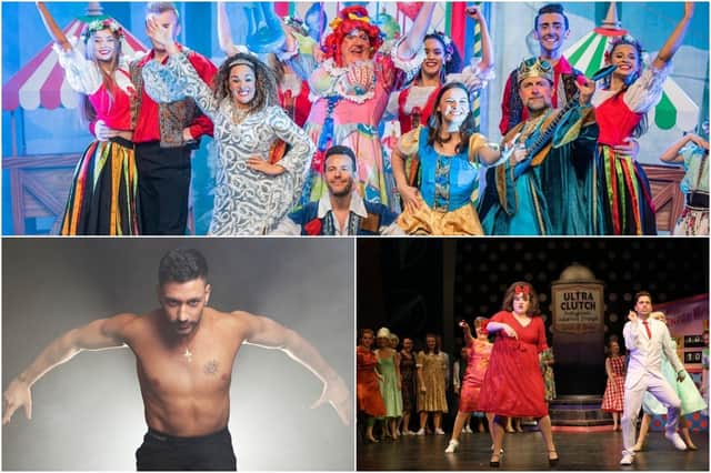 Pantos like the one starring Lee Latchford Evans from Steps in 2019 were favourites, as was Georgii Bailey's performance in Hairspray at the Pomegranate and Giovanni Pernice's This Is Me show at the Winding Wheel (panto photo: Alex Harvey Brown; Hairspray photo: Ian Boler).