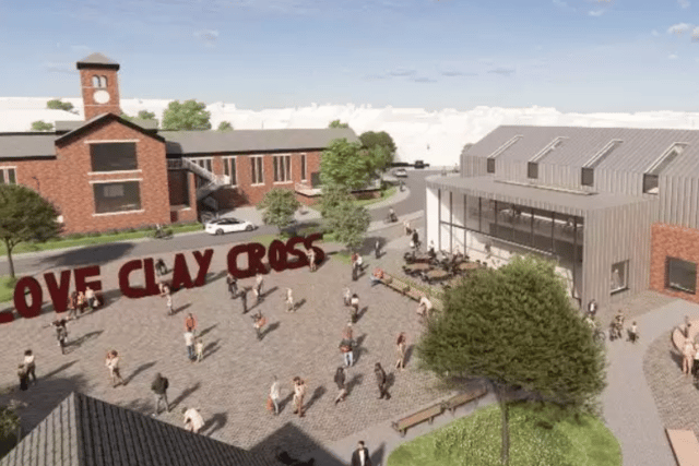Artist'S Impression Of The Possible Clay Cross Town Centre Regeneration Scheme Over Town Square, Courtesy Of The Clay Cross Town Deal Board